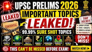 🔥 MOST EXPECTED TOPICS FOR UPSC PRELIMS 2026 #ias #ips #upsc