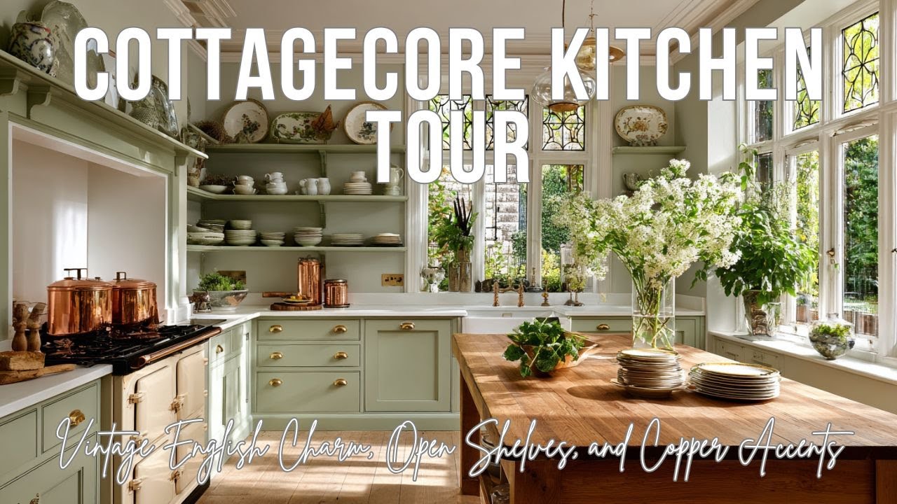 Cottagecore Kitchen Tour | Vintage English Charm, Open Shelves, and ...