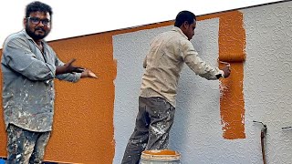 wall design for interior and exterior | wall texture painting making ideas by Om painting works 46,367 views 5 months ago 5 minutes, 47 seconds