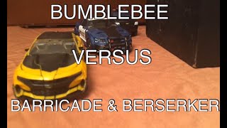 Bumblebee Versus Barricade &amp; Berserker - Transformers: The Last Knight Stop Motion