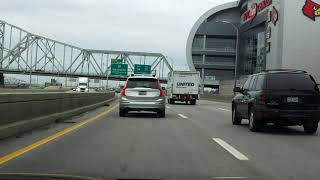 Driving through Downtown Louisville, KY - Highway & Bridge Tour