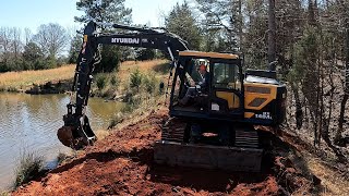 Repairing Severely Damaged Pond Dam from Muskrat Holes