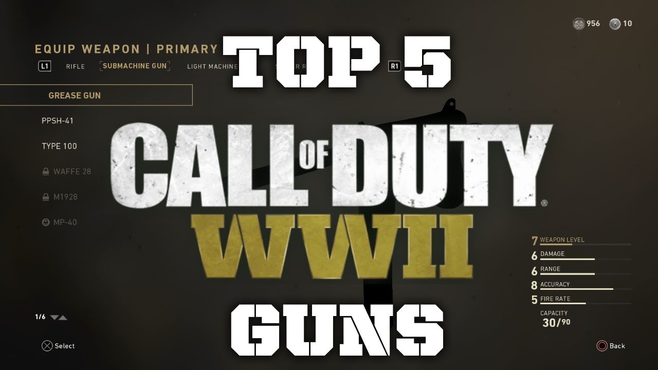 Call of Duty® WWII Top 5 Guns! YouTube