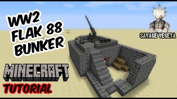 How to make a Realistic WW2 Flak 88 Bunker in Minecraft | Flak 88 Survival Base Tutorial