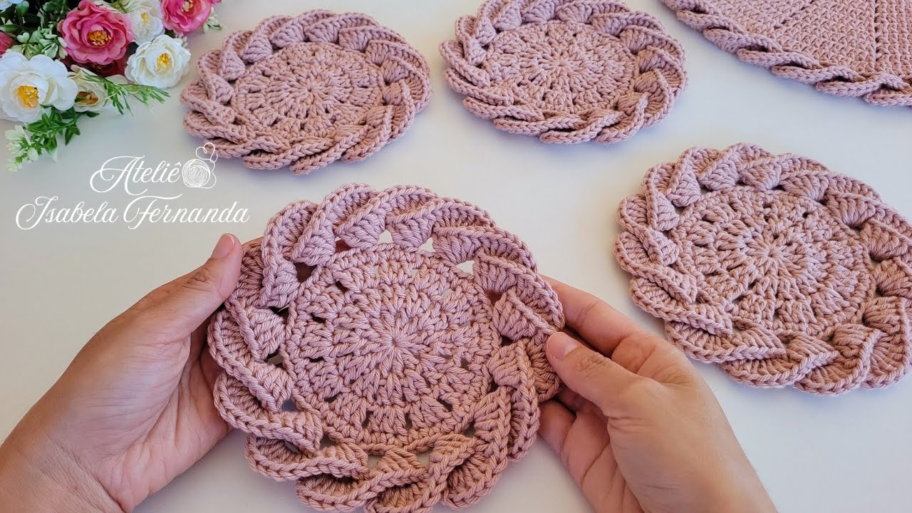 Porta Copo de Crochê Trançado Passo a Passo Completo