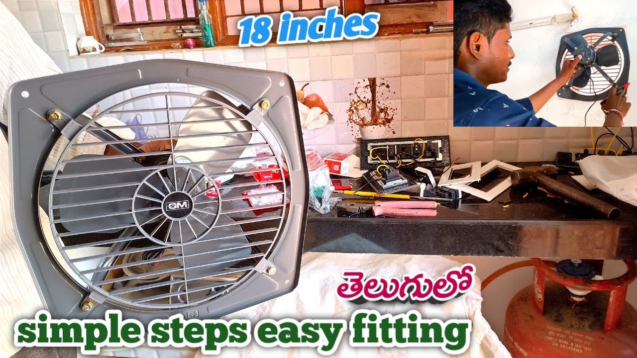 Exhaust Fan in kitchen installation // 18 inches big fan