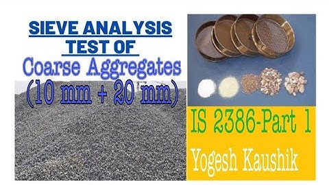SIEVE ANALYSIS of 20 mm & 10 mm COARSE AGGREGATES I GRADATION TEST I GRAIN SIZE ANALYSIS