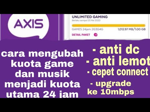 Cara mengubah kuota musik axis menjadi kuota utama 2021