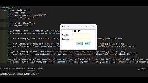 Python Project - Create Registration Form / Login Form Using Python