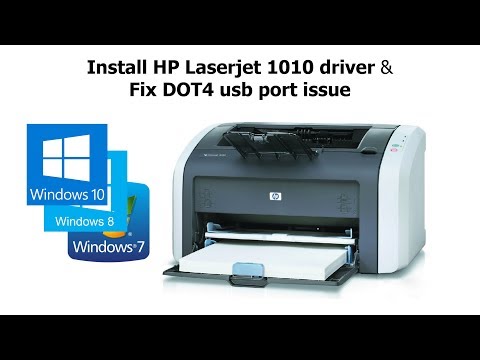 Install HP Laserjet 1010 series drivers for Win7 Win8 Win10 & fix dot4 usb port issue