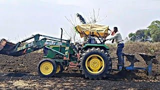 #Johndeear 5310 power with palti plow ll#viralvideo नमी के कारण बारीक मिट्टी करते हुए #tractorvideo