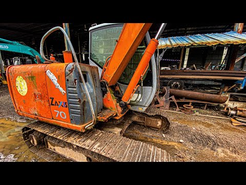 Repair Hitachi ZX70, Mainpump Main valve service and Starter