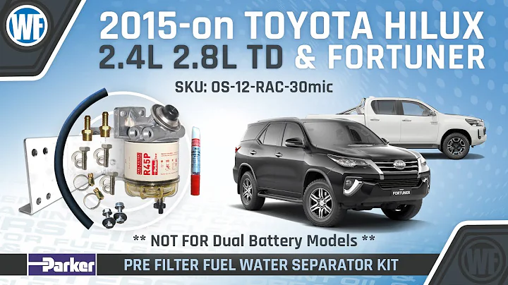 Racor Pre Filter Bracket Kit Install for Toyota Hilux Fortuner N80 2015-on - OS-12-RAC-30 or 2mic