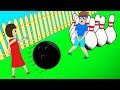 ELSA’s Mega People Bowling Finger Family Song Nursery Rhymes