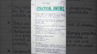 Political Parties Class 10th / Civics Chapter 4 / Handwritten Notes