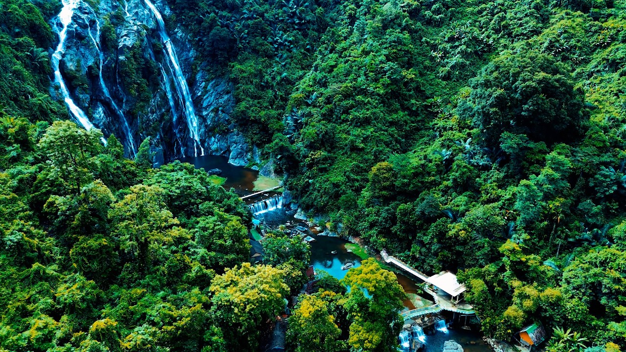 Majestic Waterfall Hidden Deep Green Forest