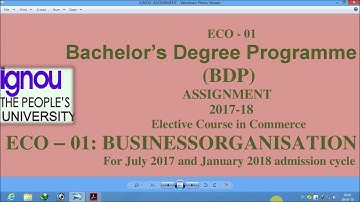 Solved  ECO – 01: BUSINESS ORGANISATION, (IGNOU), B.Com, 2017-18