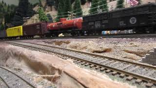 Great Northern Railway: CP 4 6 4 Royal Hudson 24 car freight at Hillyard