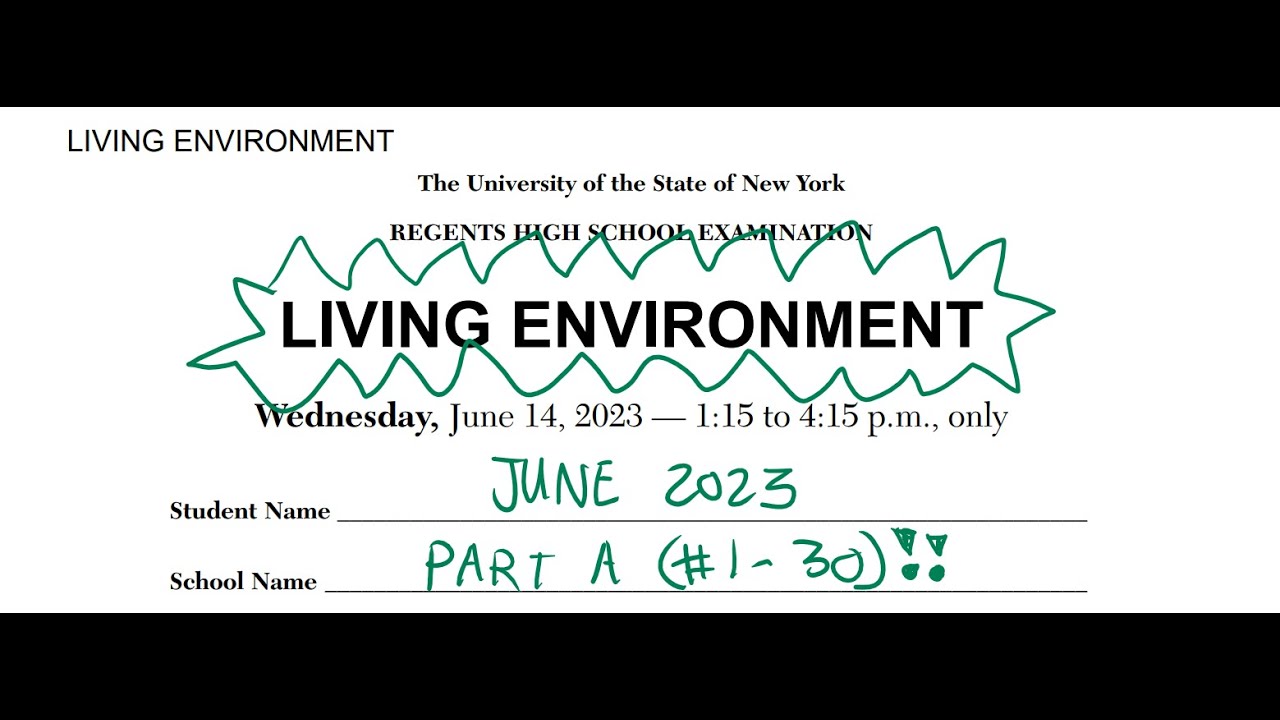 June 2023 Living Environment Regents Review (Part-A) - YouTube