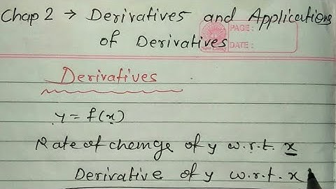 Part-1 Derivatives & Applications of Derivatives | FYBCom (Sem-2) Maths By Prof. Ramesh