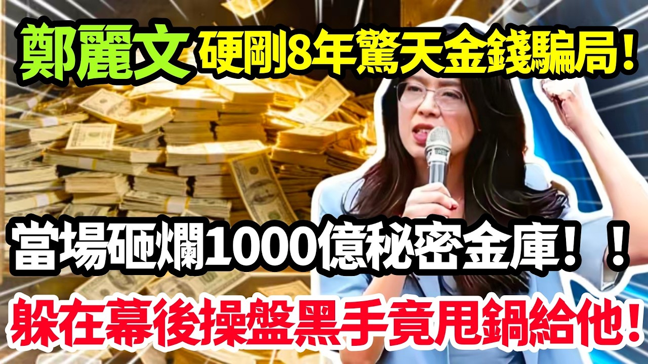 鄭麗文揭開8年驚天金錢騙局，當場砸爛1000億秘密金庫，躲在幕後操盤黑手甩鍋給他！#鄭麗文