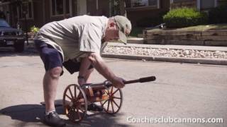 Black Powder Golf Ball Cannon in Civil War Carriage