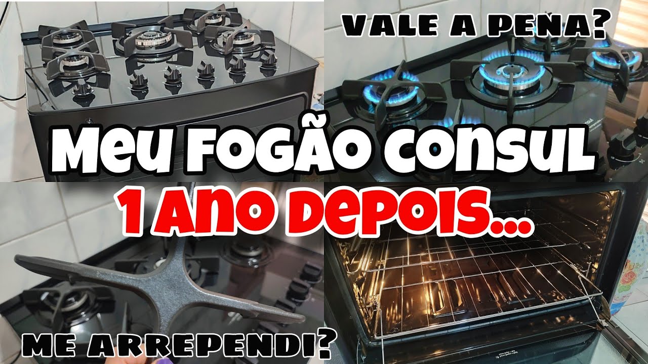 Resenha Fogão Consul CFS5VAE 5 bocas, mesa de vidro | Como está após 1 ano de uso 😬