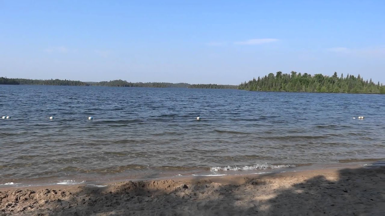 The beach at The Shoals Provincial Park near Chapleau, Ontario, Canada
