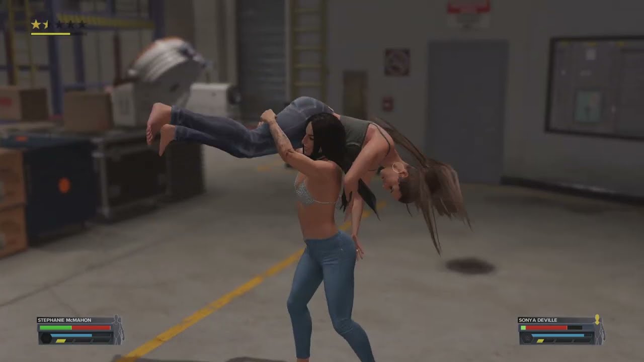 WWE 2K23: Sonya Deville vs. Stephanie McMahon in a jeans backstage fight