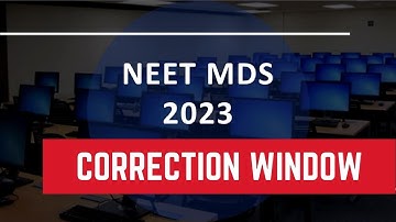 NEET MDS 2023 application correction window to open today #neet #neetmdspreparation #correction