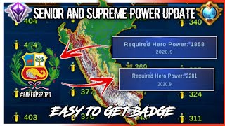 Updated Hero Power to get Supreme and Senior Badge 2020