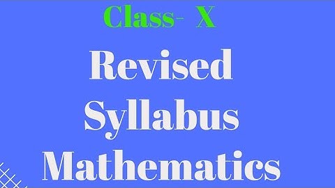 CBSE Class  10 Maths Syllabus  2020-21