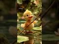 Beautiful Funny cute 🐥🍼 duckling fishing 💝ll  #cuterats #ytshorts #shortsfeed #dudidudidam #shorts