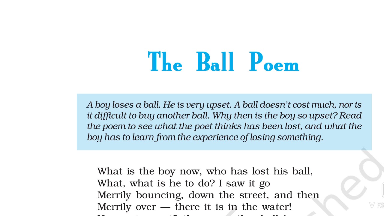 The Ball Poem Summary Class 10 YouTube The Ball Poem Summary Class 10 YouTube
