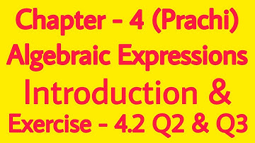 Class - 8th (Prachi) || Chapter - 4 Algebraic Expressions || Introduction and Exercise- 4.2 Q2 & Q3