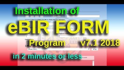 eBir Form Program Installation Guide