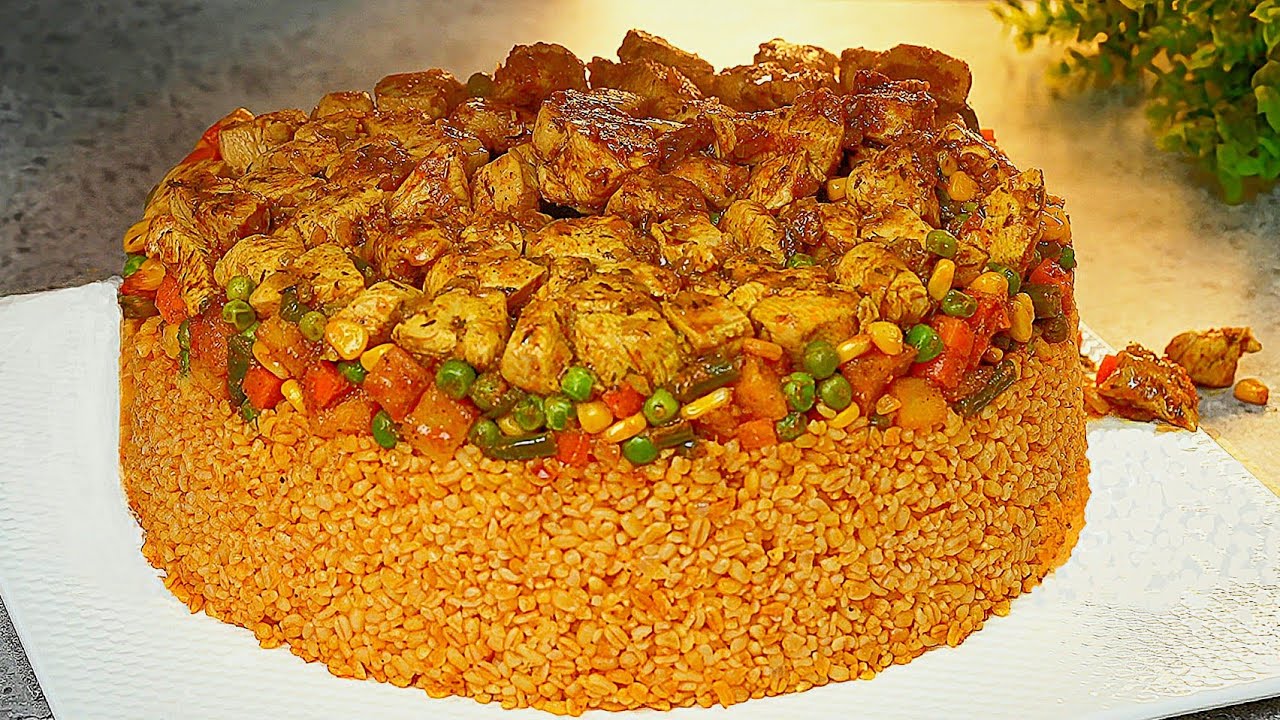Перевернутый бульгур 🥘 Самый вкусный и простой способ приготовить булгур с куриными слоями и овощами