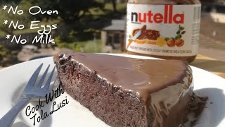 No oven chocolate cake with nutella frosting | moist