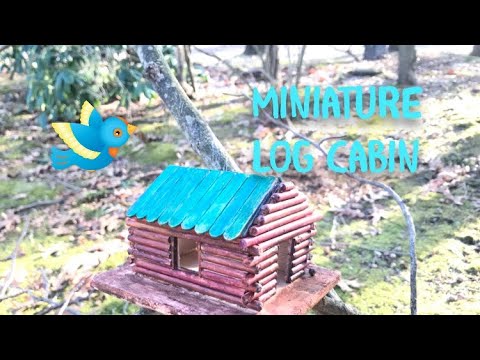 Miniature Log Cabin DIY - Popsicle sticks dollhouse - YouTube