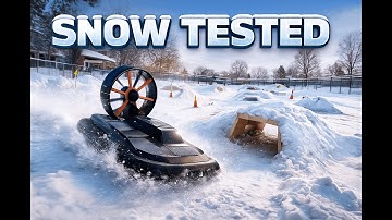 I Built a Remote-Control Hovercraft… And Sent It Through a Snow Obstacle Course!