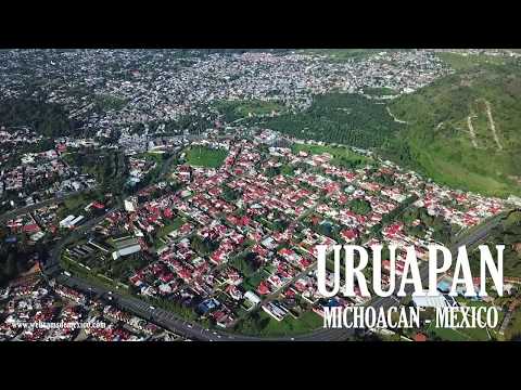 Uruapan Michoacán visto desde 200 metros de altura en un hermoso día de agosto (2018)