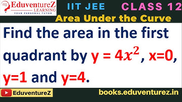 Find the area in the first quadrant by y = 4x^2, x=0, y=1 and y=4. Class 12 iit jee eduventurez