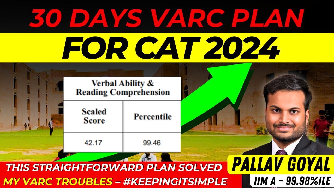 30 DAYS VARC PLAN TO ACE CAT 2024 | I SCORED 99.46 WITH THIS SIMPLE ...