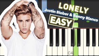 Justin Bieber \& Benny Blanco - Lonely Tutorial [EASY] - How to Play Piano for Beginners