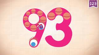 Learn Number 93 in English & Counting, Math by Endless Numbers   Kids Video