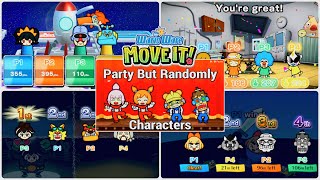 Warioware Move it! - Party Mode But Randomly Pick Characters & All Microgames! [4 Player] - Switch