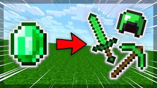 Minecraft But I Can ONLY Use EMERALD Tools!