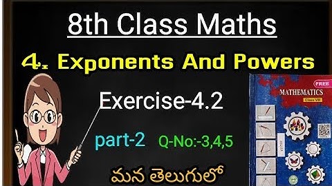 8th Class Maths//Chapter-4 //Exponents And Powers//Exercise-4.2//part-2//in Telugu SSC syllabus