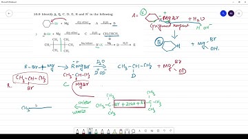 Identify A, B, C, D, E, R and R1  in the following