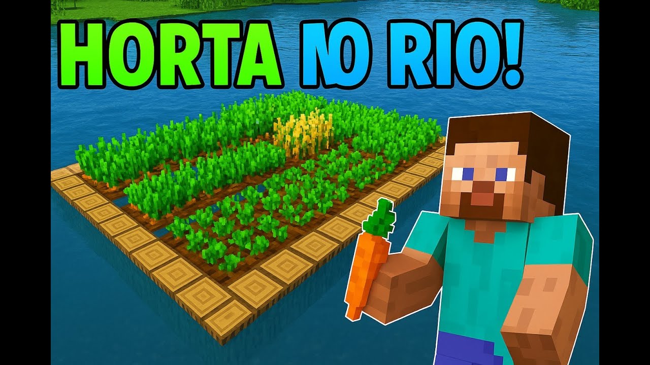 🌱 Fiz uma HORTA GIGANTE no RIO! 💧 | Minecraft #minecraft #minecraft # ...